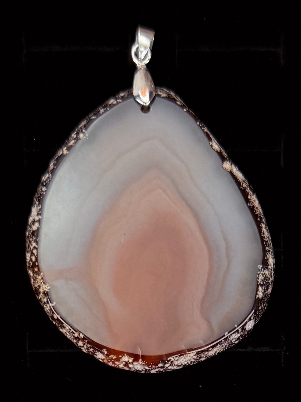 Vintage red marble, agate, sliced weighted pendant